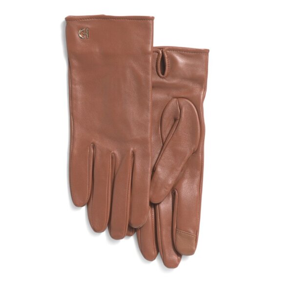 COLE HAAN British Tan Leather Stud Gloves - Picture 1 of 1
